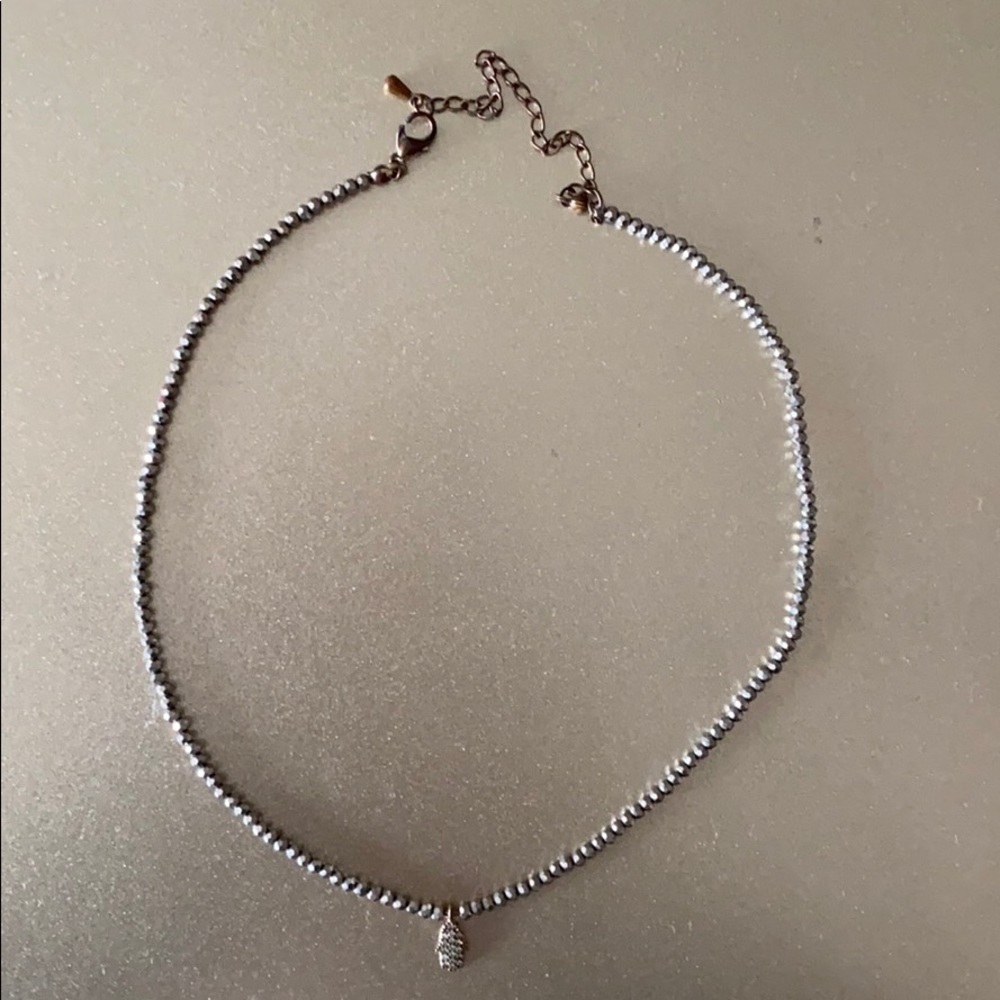 Beaded Choker with a mini Hamsa charm